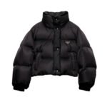 Prada Re Nylon Cropped Convertible Down Jacket Black 291805 11A9 F0002 S 222