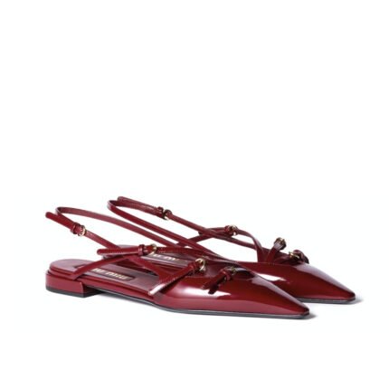 Miumiu Leather Slingback Ballerinas With Buckles Red 5F476E 069 F0D27 F 010