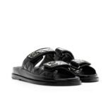 Chanel Cc Diamond Quilt Sandal Black G45507 B15805 94305