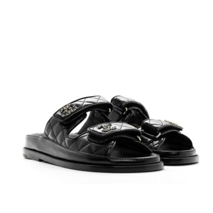 Chanel Cc Diamond Quilt Sandal Black G45507 B15805 94305