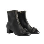 Chanel Ribbon Chain Boots Black G45899 B17974 94305