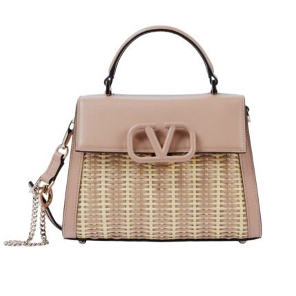 Valentino Garavani Small Vsling Wicker Handbag Pink 22Cm 4W2B0N19Uit