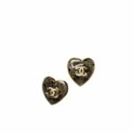 Chanel Stud Earrings Gold And Black