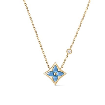 Louis Vuitton Color Blossom Bb Star Pendant Necklace Yellow Gold Q03276