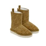 Fendi Apres Chic Brown Ff Chamois Low Boots 8T8606Asa1F0C23