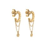 Louis Vuitton Nanogram Mini Hoop Earrings Gold M00572