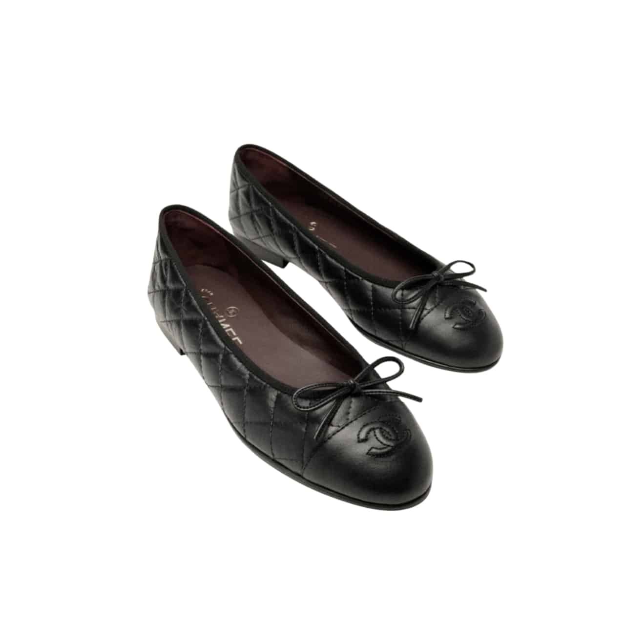 Thumbnail-7-5-6 Chanel Ballerina Black Leather G26250 X01725 94305 - Image 1