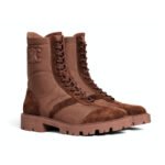 Celine Margaret Boot In Nylon And Suede Brown 365115243C 04Db