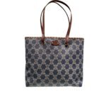 Celine Macadam Denim Tote Bag Indigo Navy Blue 34Cm