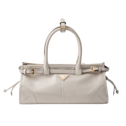 Prada Bonnie Medium Leather Handbag White 32Cm 1Ba426 2Cyr F0Pg7 V Moo
