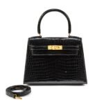 Hermes Mini Kelly K20 Gold-Toned Hardware Black 20Cm