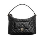 Chanel Maxi Size Hobo Bag Black And Gold Tone Metal Black 27Cm As4339 B13833 94305