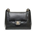 Chanel Hobo Bag Gold Tone Metal In Black 38Cm