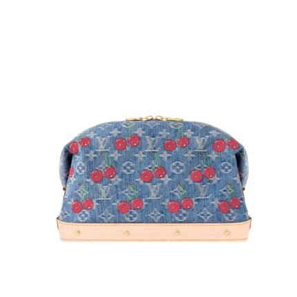 Louis Vuitton X Takashi Murakami Cosmetic Pouch Gm Denim Blue 27Cm M13893