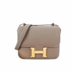 Hermes Constance Epsom Ck18 Etoupe Rose Gold Hardware 18Cm