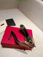 Valentino Vlogo 80 Vinyl Leather Mule In Black - Image 5