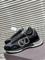 Valentino Lace And Mesh Lacerunner Trainer Black - Image 2