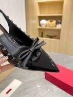 Valentino Rockstud Bow Slingback Pump In Patent Leather With Matching Studs Black 4W2S0Ib8Ixh 0No - Image 3