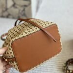 Valentino Rockstud Woven Bucket Bag Brown 19Cm - Image 4