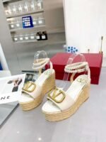 Valentino Garavani Vlogo Espadrille Platform Sandals White - Image 6