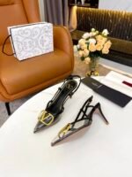 Valentino Garavani Vlogo Pvc And Leather Slingback Pumps Black - Image 5