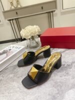 Valentino Garavani One Stud Heeled Sandals Black Ws0El3Cyi0No - Image 4