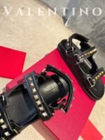 Valentino Garavani Rockstud Flat Sandal In Nappa Leather For Woman In Black Ws0Fe6Mnk 0No - Image 6