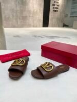 Valentino Garavani Vlogo Signature Slide Sandal Brown - Image 5