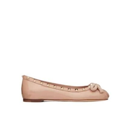Valentino Garavani Rockstud Patent Leather Ballerina Rose Cannelle 3W2S0Hq5Vnw Gf9