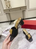 Valentino Garavani One Stud Heeled Sandals Black Ws0El3Cyi0No - Image 7