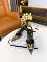 Valentino Garavani Vlogo Pvc And Leather Slingback Pumps Black - Image 8