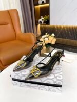 Valentino Garavani Vlogo Pvc And Leather Slingback Pumps Black - Image 9