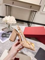 Valentino Garavani One Stud Patent Leather Slingback Pump Rose Cannelle - Image 9