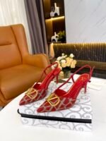 Valentino Garavani Vlogo Signature Slingback Pump In Toile Iconographe Red - Image 9
