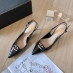Valentino Vlogo Shiny Leather Leather Heels In Black - Image 2