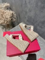 Valentino Rockstud Laminated Nappa Wedge Sandal Natural 4W2S0Gi5Dym Ybs - Image 6