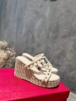 Valentino Rockstud Laminated Nappa Wedge Sandal Natural 4W2S0Gi5Dym Ybs - Image 9