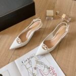 Valentino Vlogo Shiny Leather Leather Heels In White - Image 7