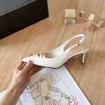 Valentino Vlogo Shiny Leather Leather Heels In White - Image 5