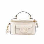Valentino Mini Garavani Locò Handbag In Calfskin White 22Cm