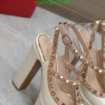 Valentino Rockstud Platform Pump In Patent Leather White - Image 9