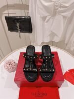 Valentino Rockstud Wedge In Calfskin Black - Image 3