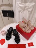 Valentino Rockstud Wedge In Calfskin Black - Image 2