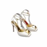 Valentino Garavani Roman Gold Stud Block Pump White