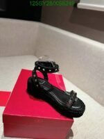 Valentino Rockstud Flatform Sandal In Calfskin 2W2S0Gi3Bae0No - Image 4