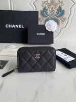Chanel Classic Zipped Coin Purse Wallet Gold Tone Metal Black 11Cm Ap0216 Y01588 C3906 - Image 2