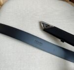 Prada Spazzolato Logo Black Belts 2Cm250 Zo6 F0002 - Image 2
