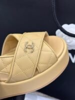 Chanel Quilted Sandals Beige G39918 - Image 3