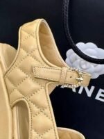Chanel Quilted Sandals Beige G39918 - Image 4
