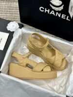 Chanel Quilted Sandals Beige G39918 - Image 6